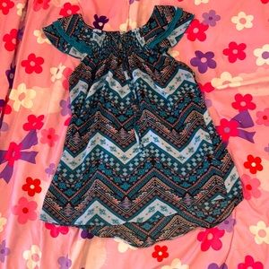 teal ruffle sleeve top